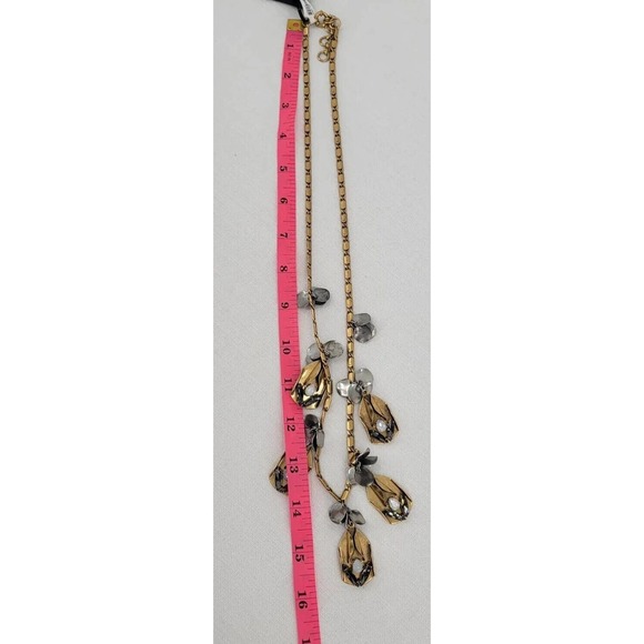 J. Crew Mixed Metal Glass Rhinestone Costume Statement Necklace Faux Opal - Picture 7 of 7